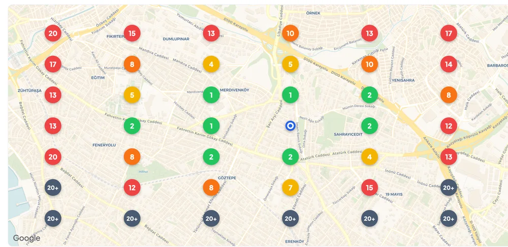 Regional ranking map